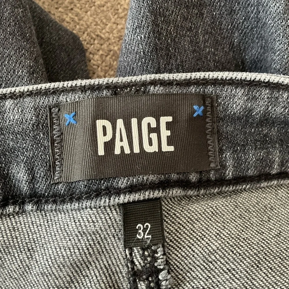 PAIGE Women's Straight Leg Jeans in Dark Gray